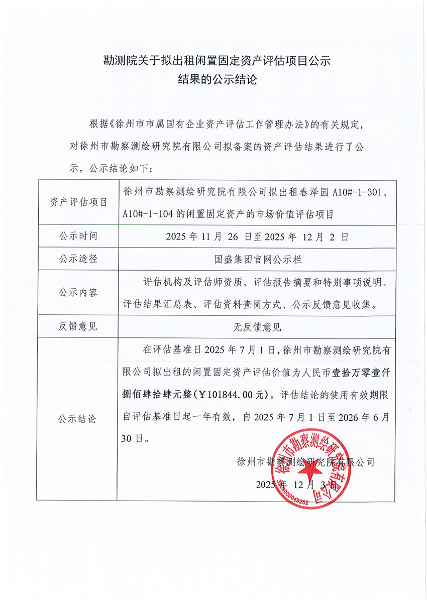 勘测院关于拟出租闲置固定资产评估项目公示结果的公示结论_01_副本.jpg